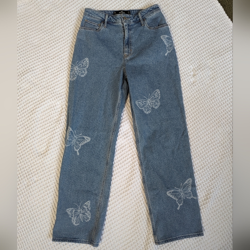 Butterfly Print Blue Women’s Jeans